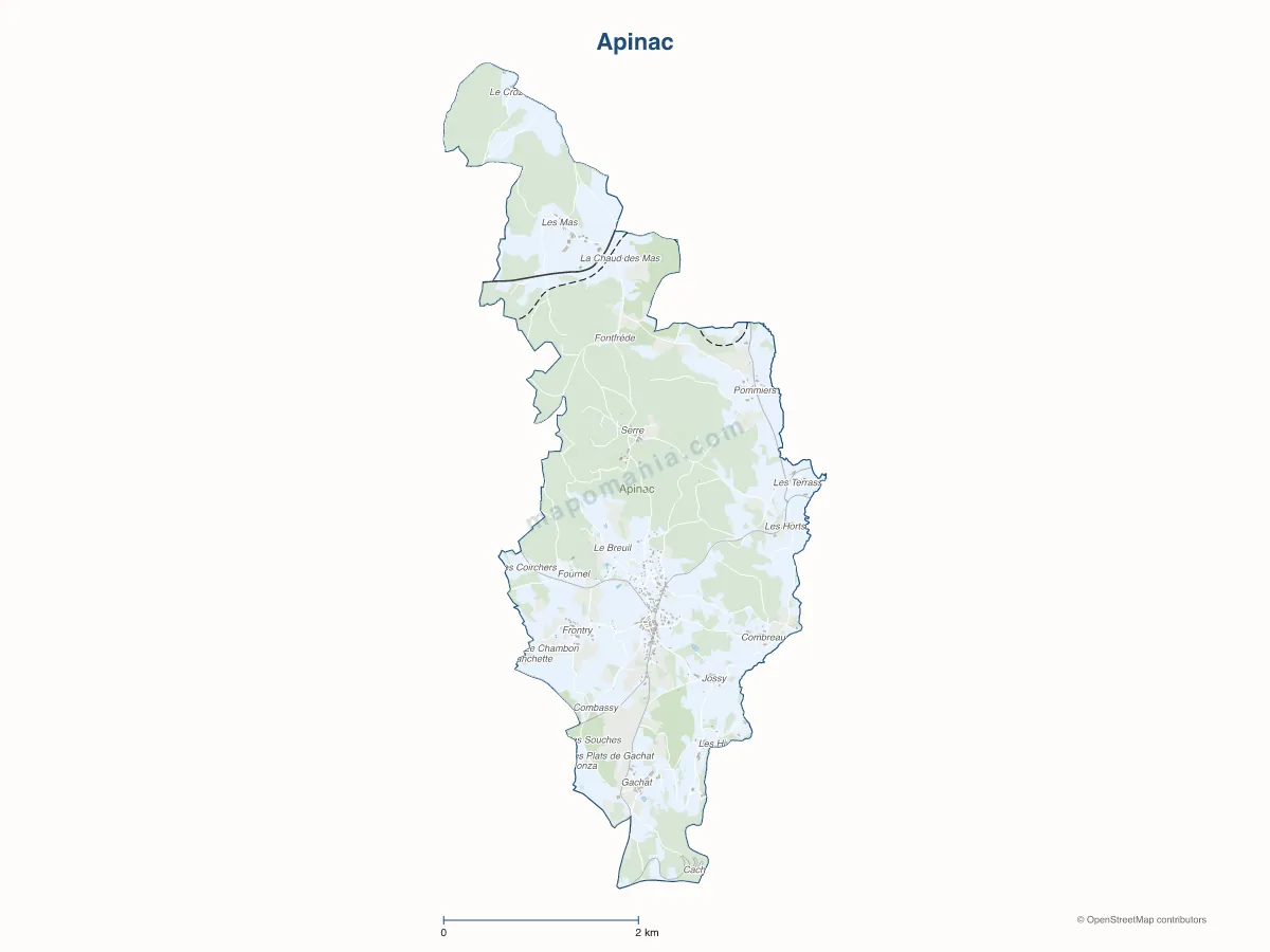Carte de Apinac à personnaliser