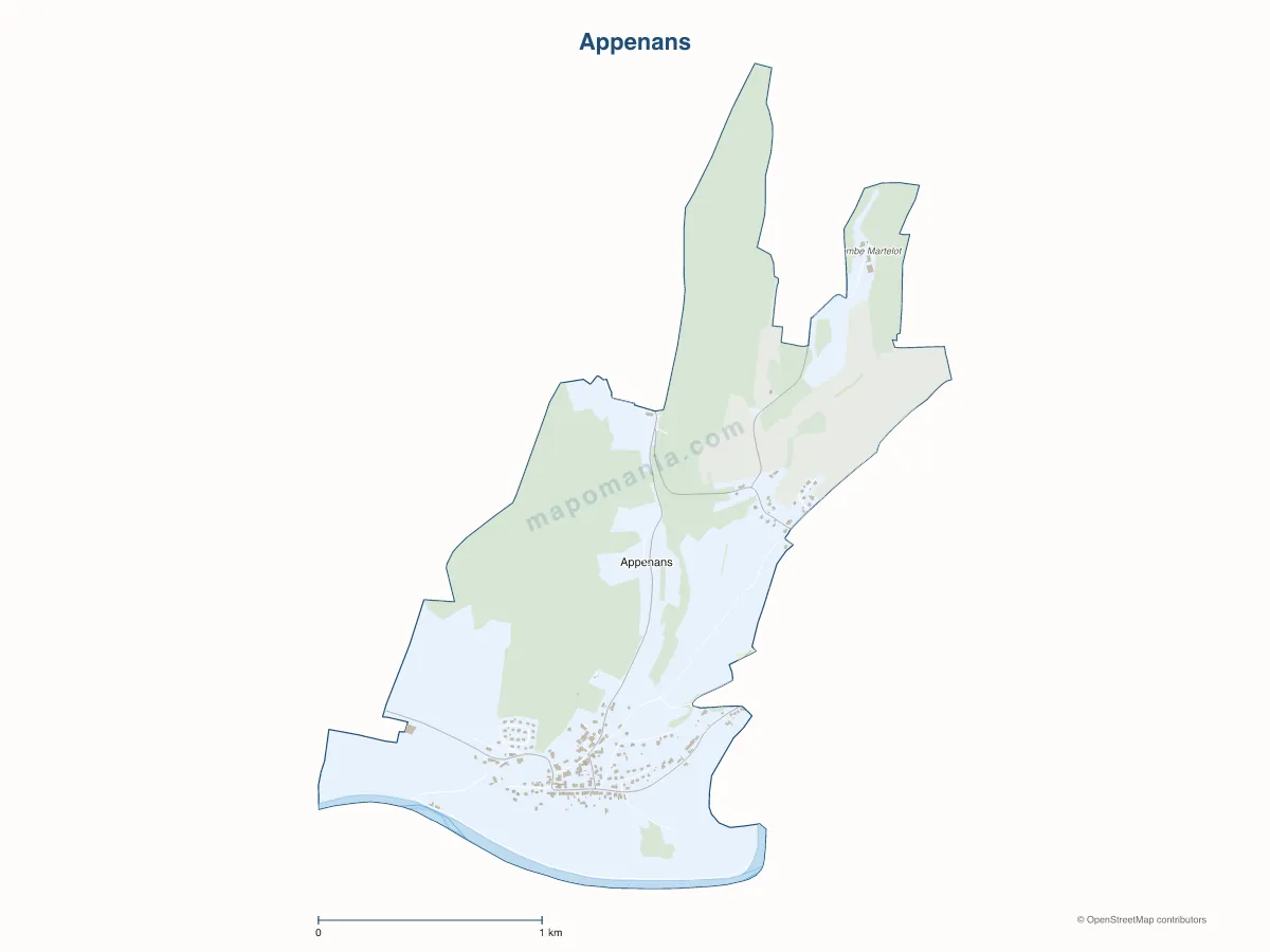 Carte de Appenans à personnaliser