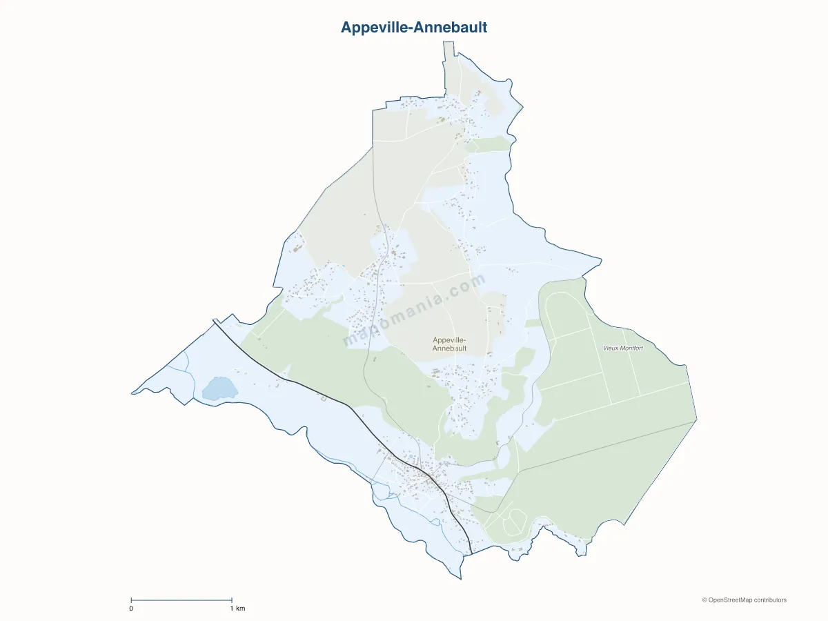 Carte de Appeville-Annebault à personnaliser