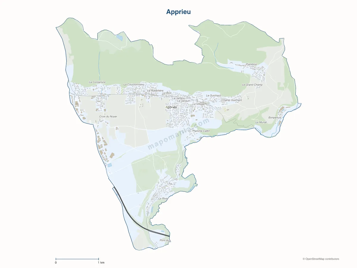 Carte de Apprieu à personnaliser