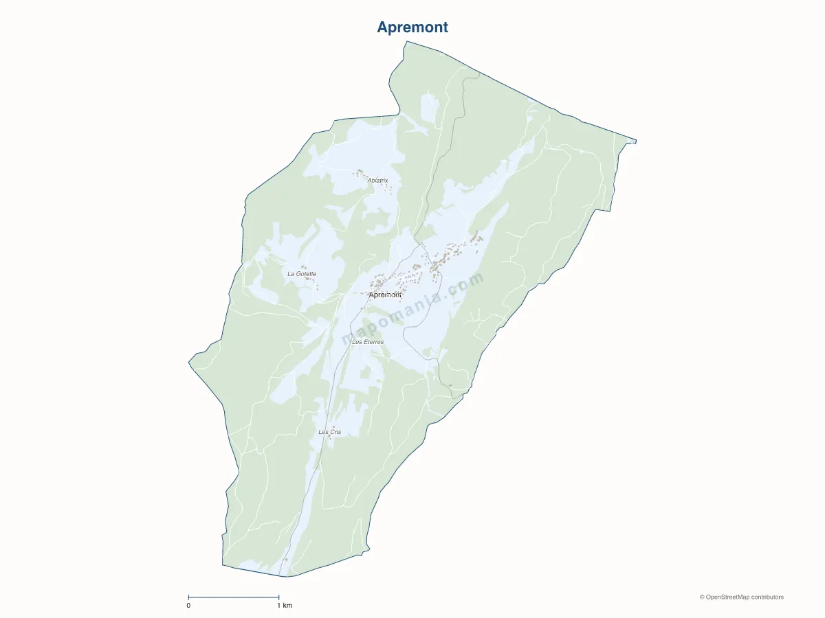 Carte de Apremont à personnaliser