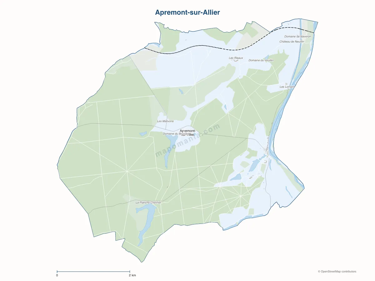 Carte de Apremont-sur-Allier à personnaliser