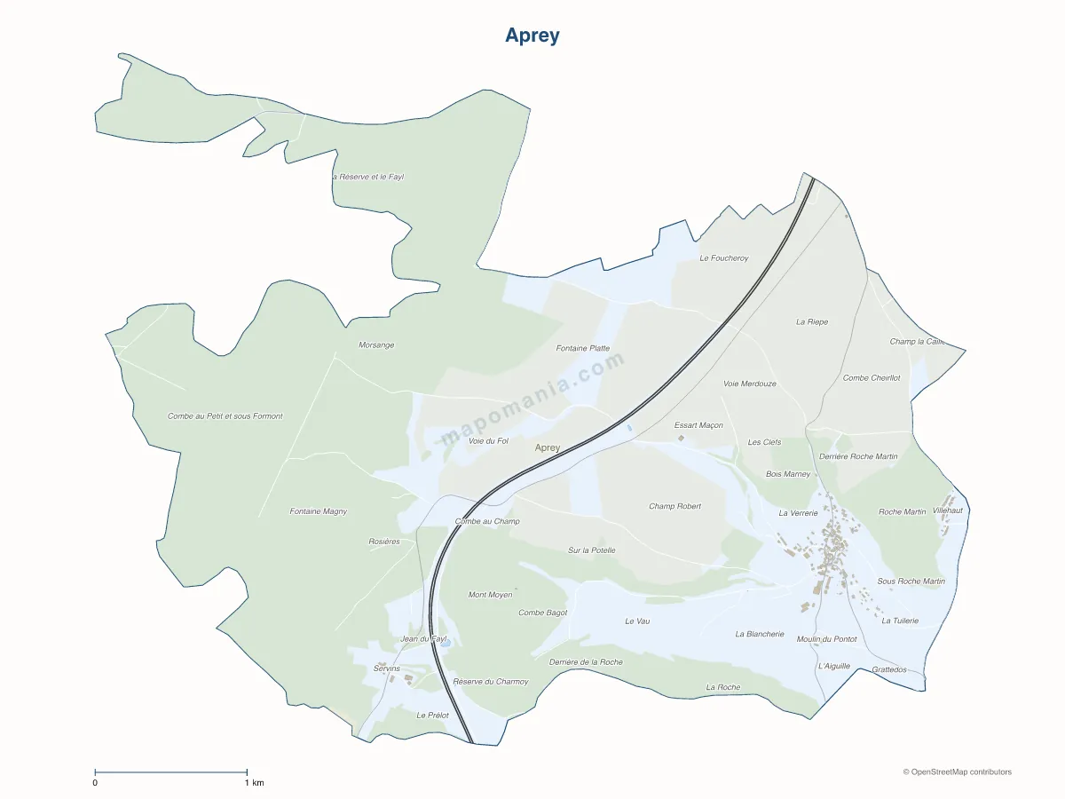 Carte de Aprey à personnaliser