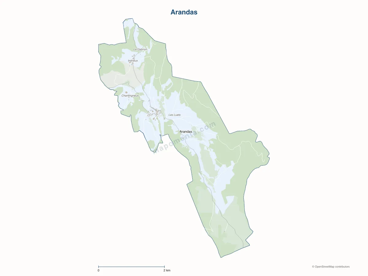 Carte de Arandas à personnaliser