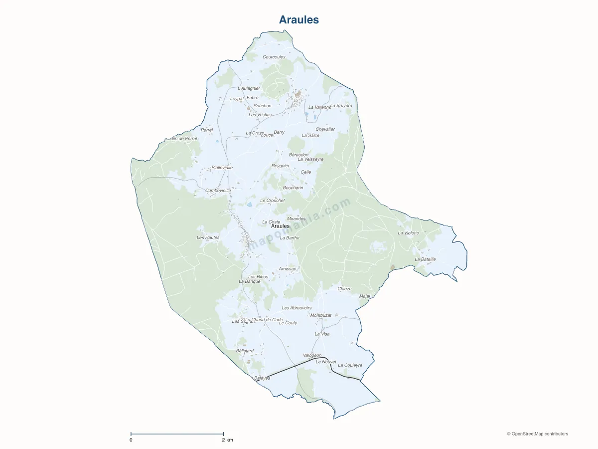 Carte de Araules à personnaliser