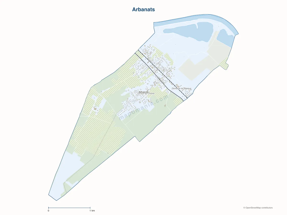 Carte de Arbanats à personnaliser