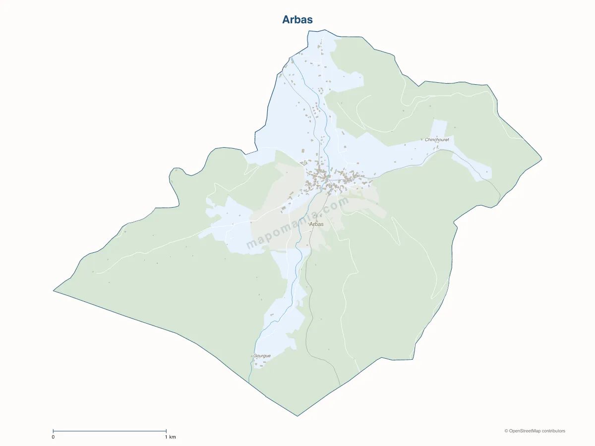 Carte de Arbas à personnaliser