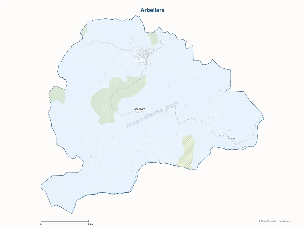 Carte de Arbellara à personnaliser