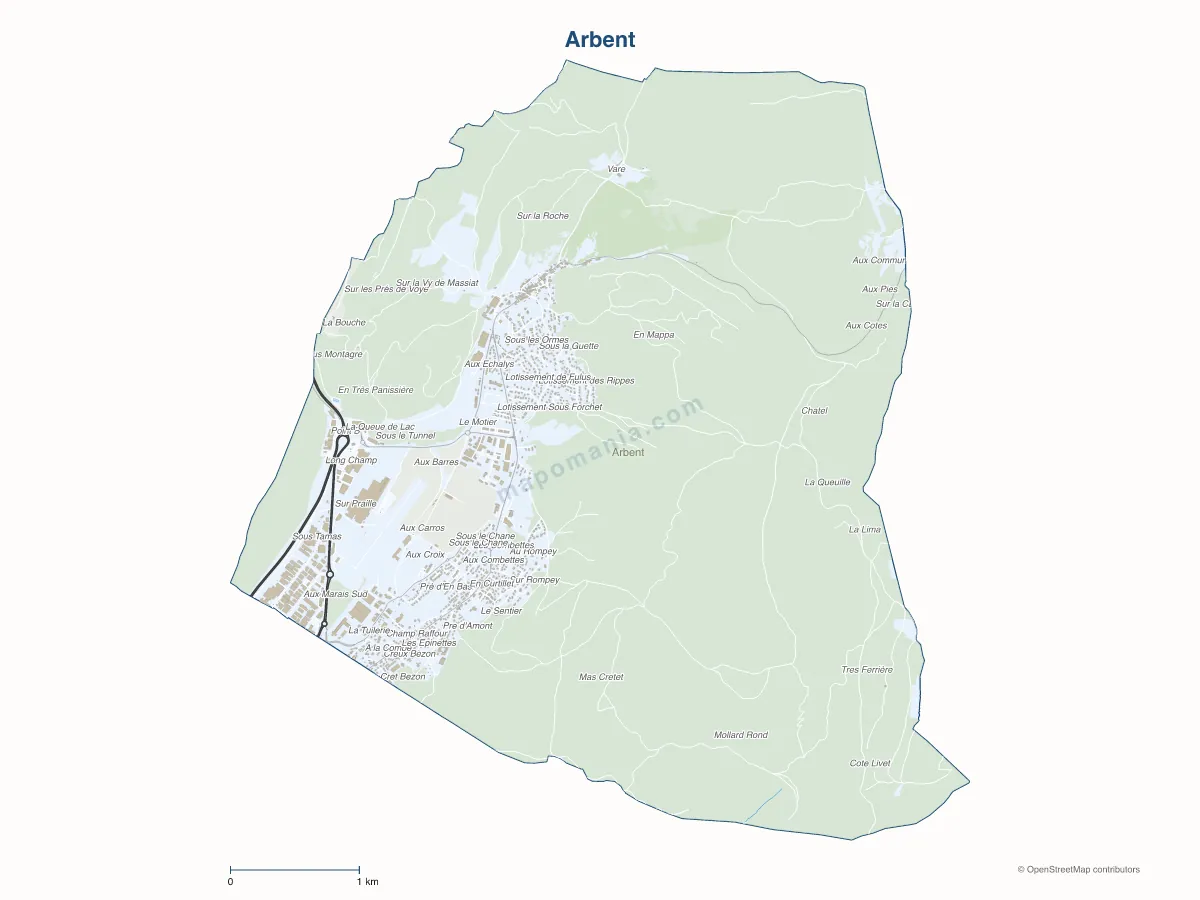 Carte de Arbent à personnaliser