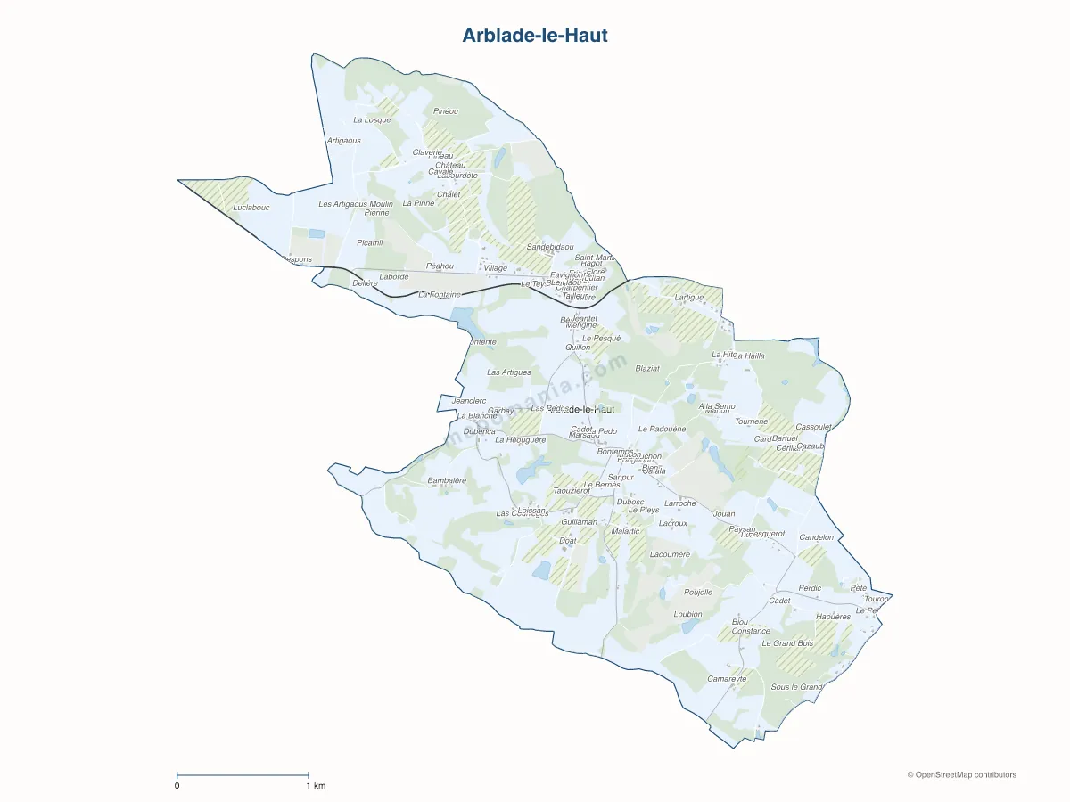 Carte de Arblade-le-Haut à personnaliser