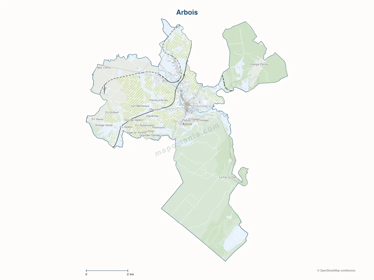 Carte de Arbois à personnaliser
