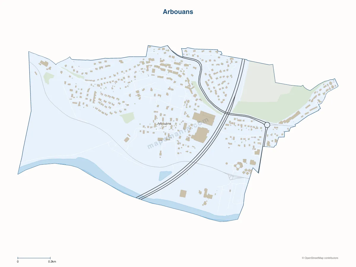 Carte de Arbouans à personnaliser