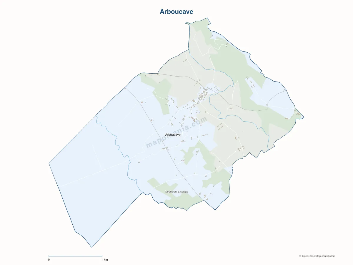 Carte de Arboucave à personnaliser