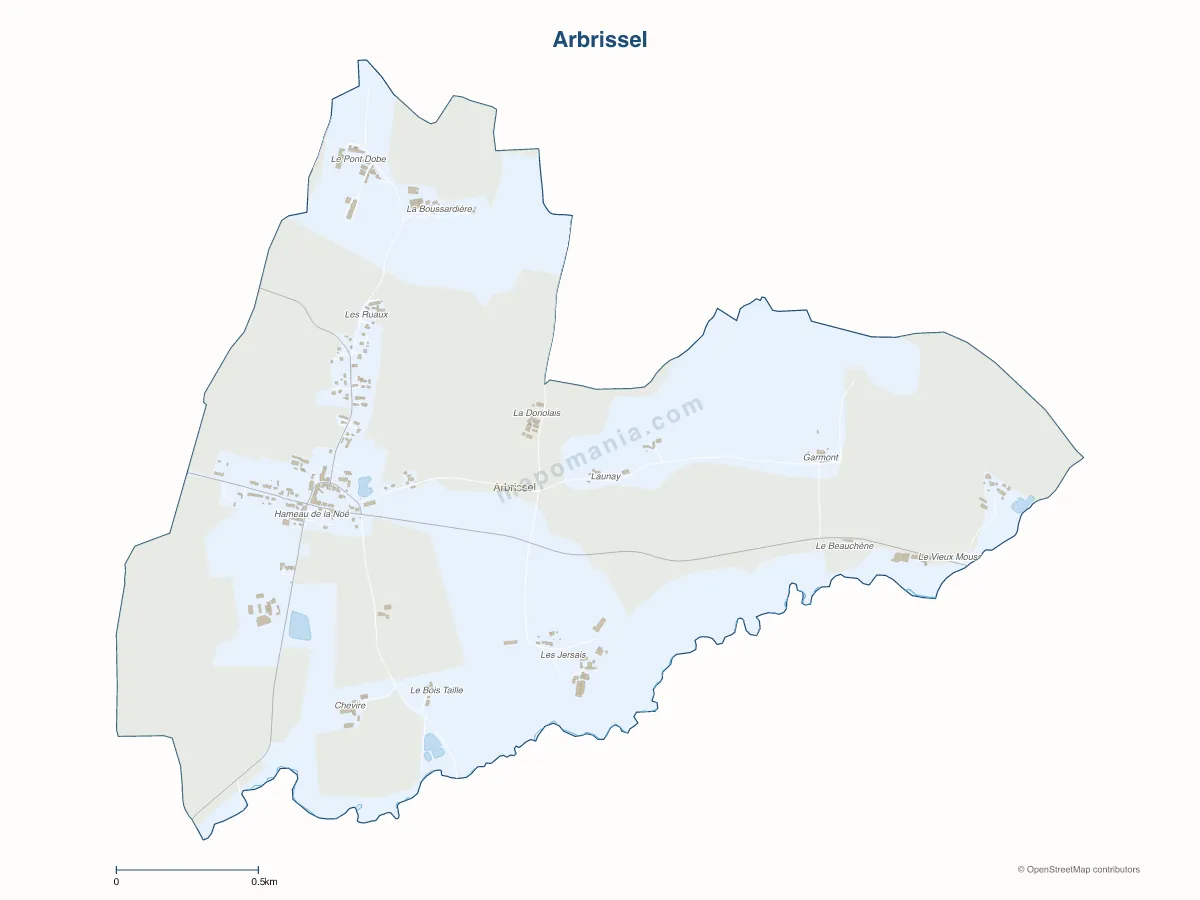 Carte de Arbrissel à personnaliser