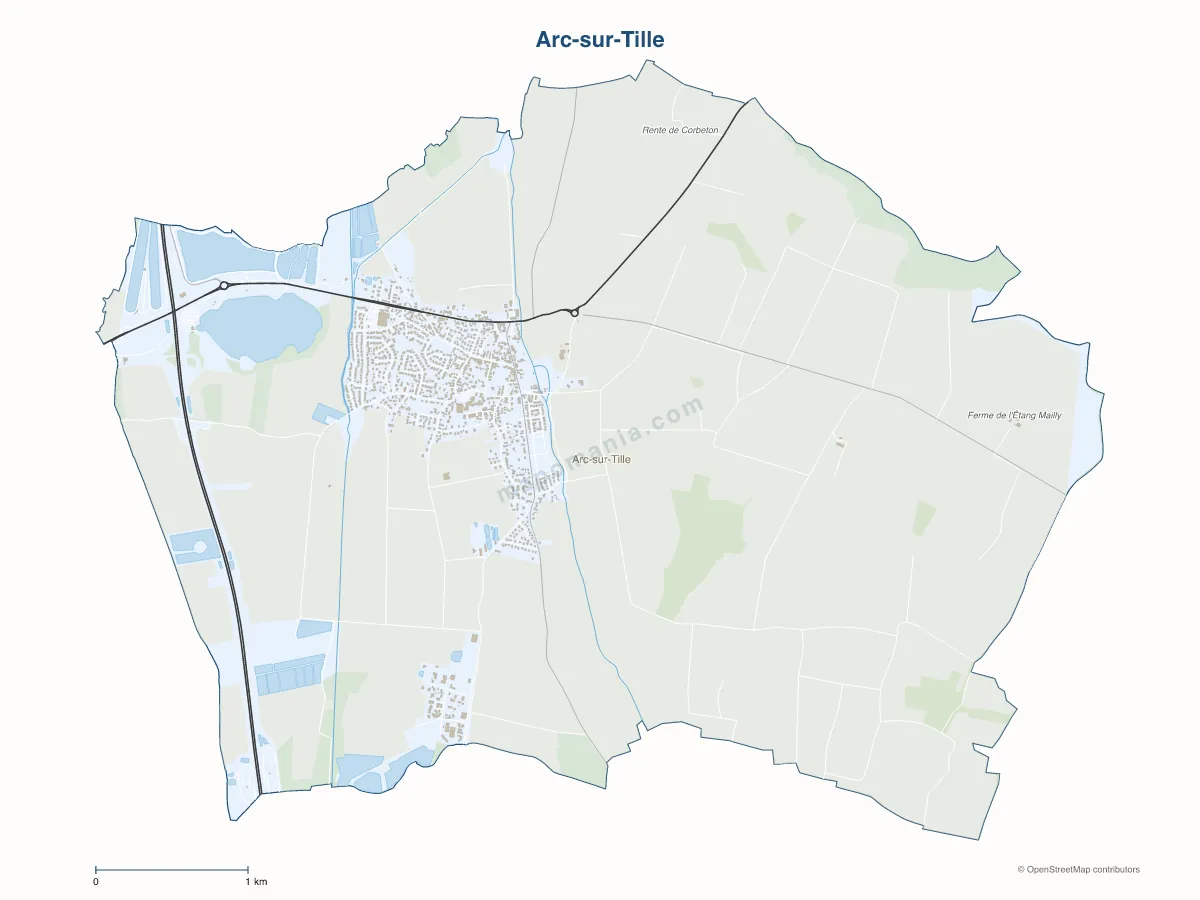 Carte de Arc-sur-Tille à personnaliser
