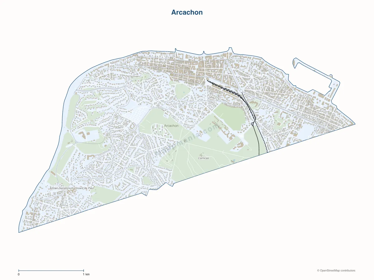 Carte de Arcachon à personnaliser