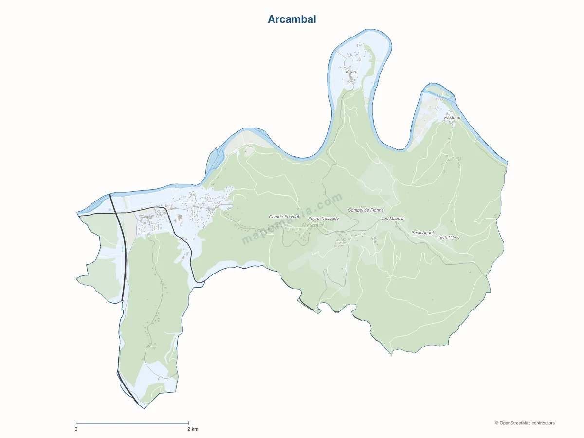 Carte de Arcambal à personnaliser