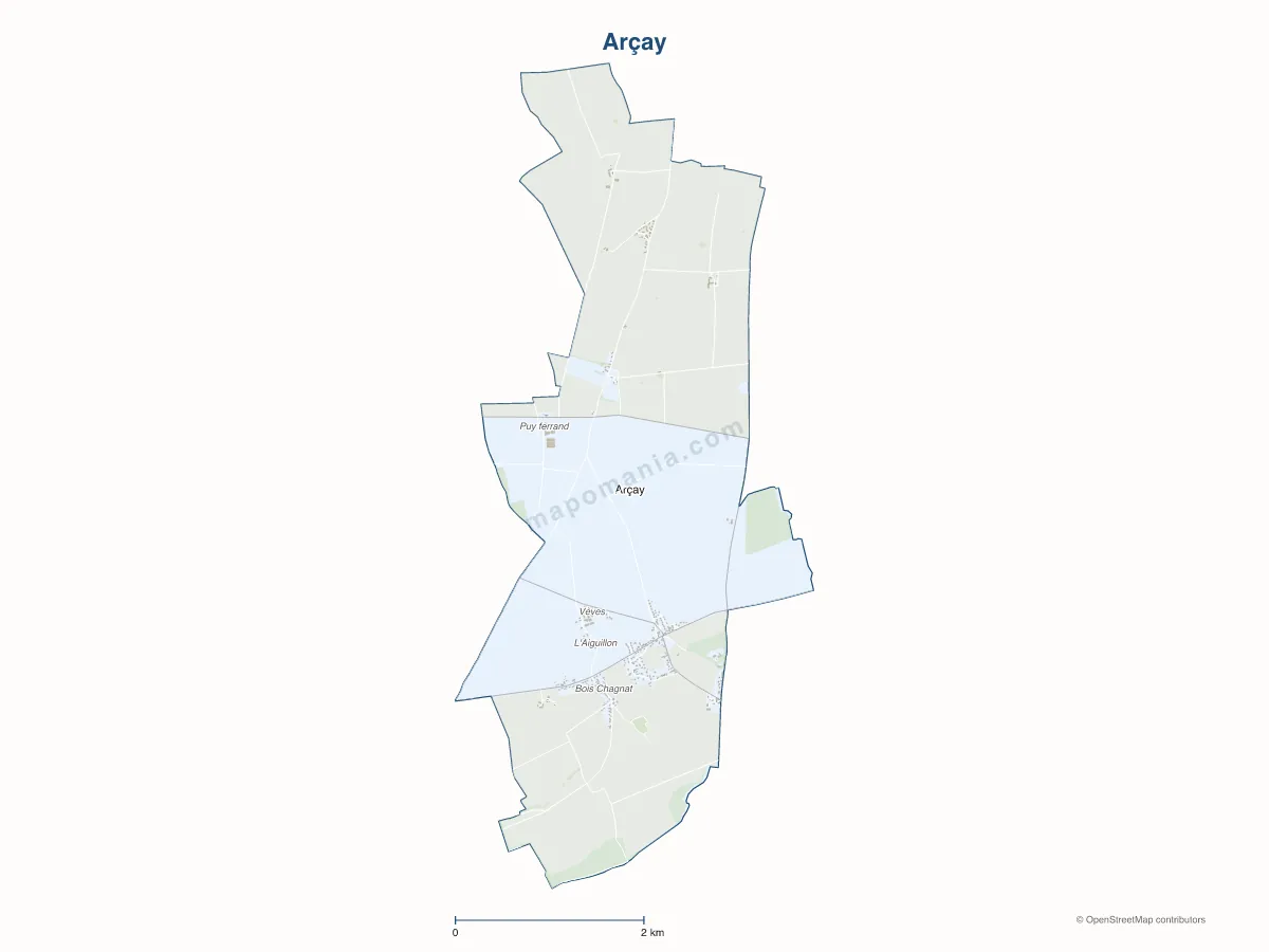Carte de Arçay à personnaliser