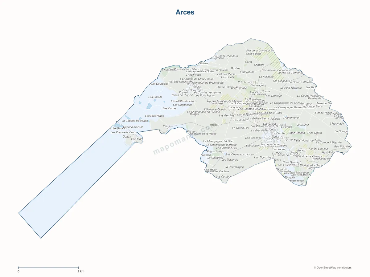 Carte de Arces à personnaliser