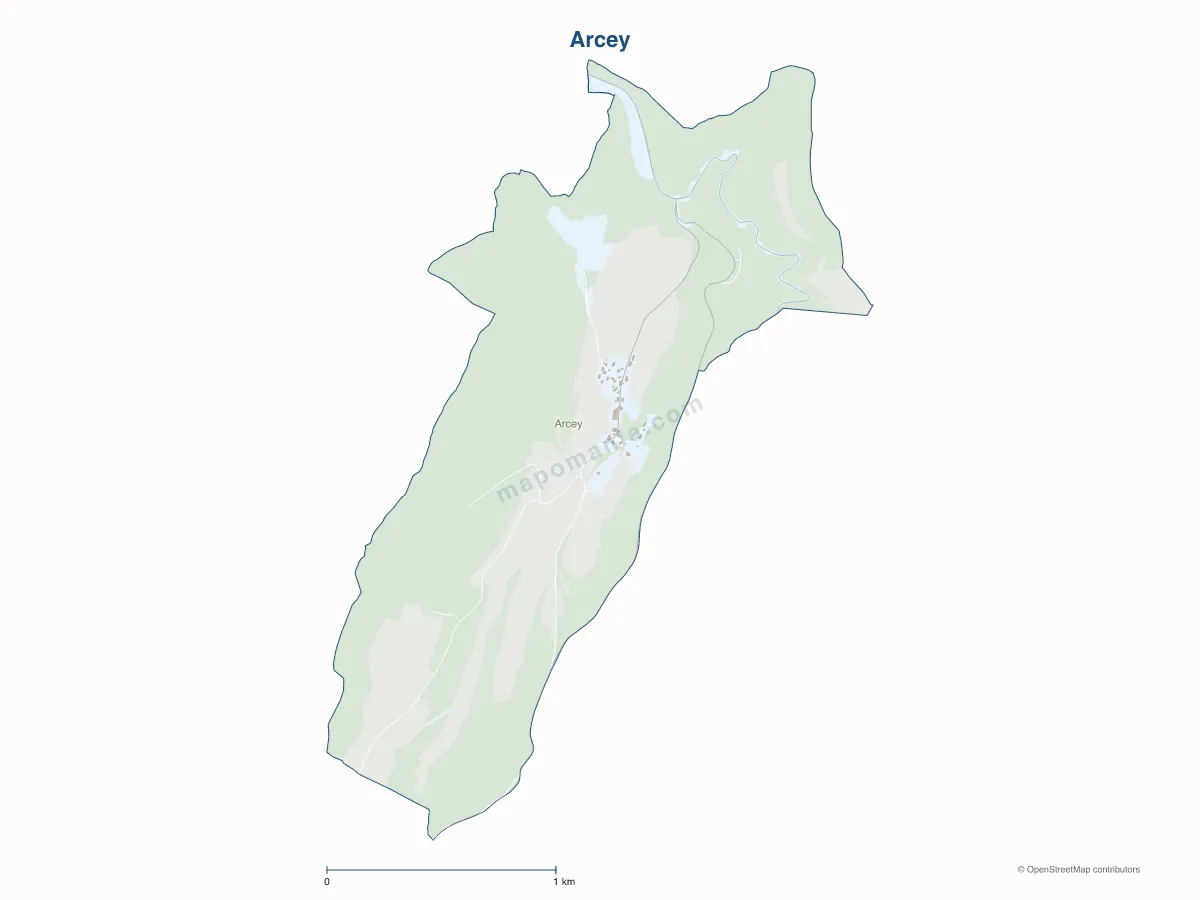 Carte de Arcey à personnaliser
