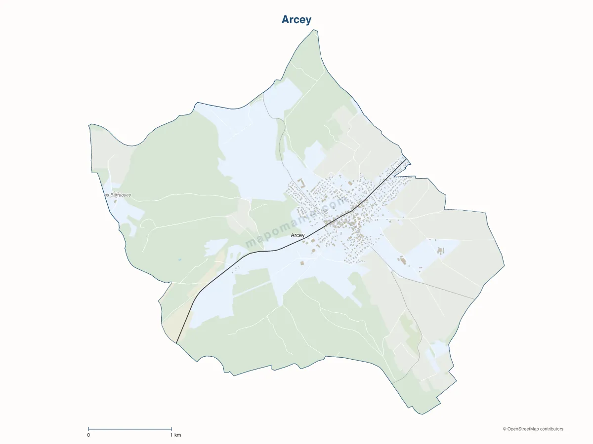 Carte de Arcey à personnaliser