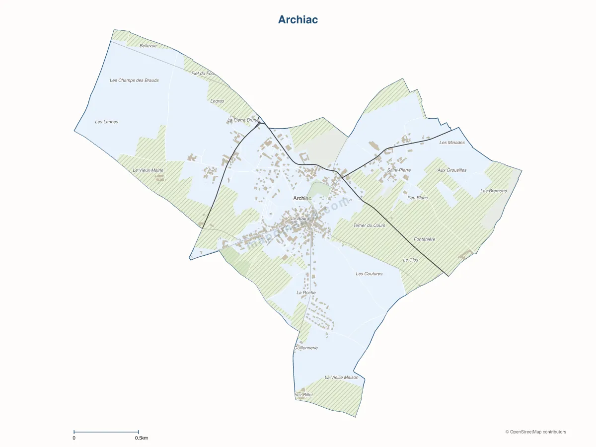 Carte de Archiac à personnaliser