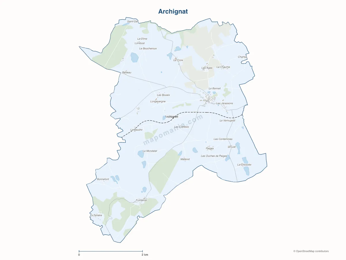 Carte de Archignat à personnaliser