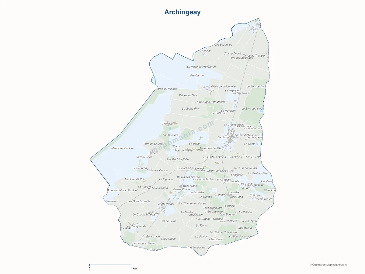 Carte de Archingeay à personnaliser