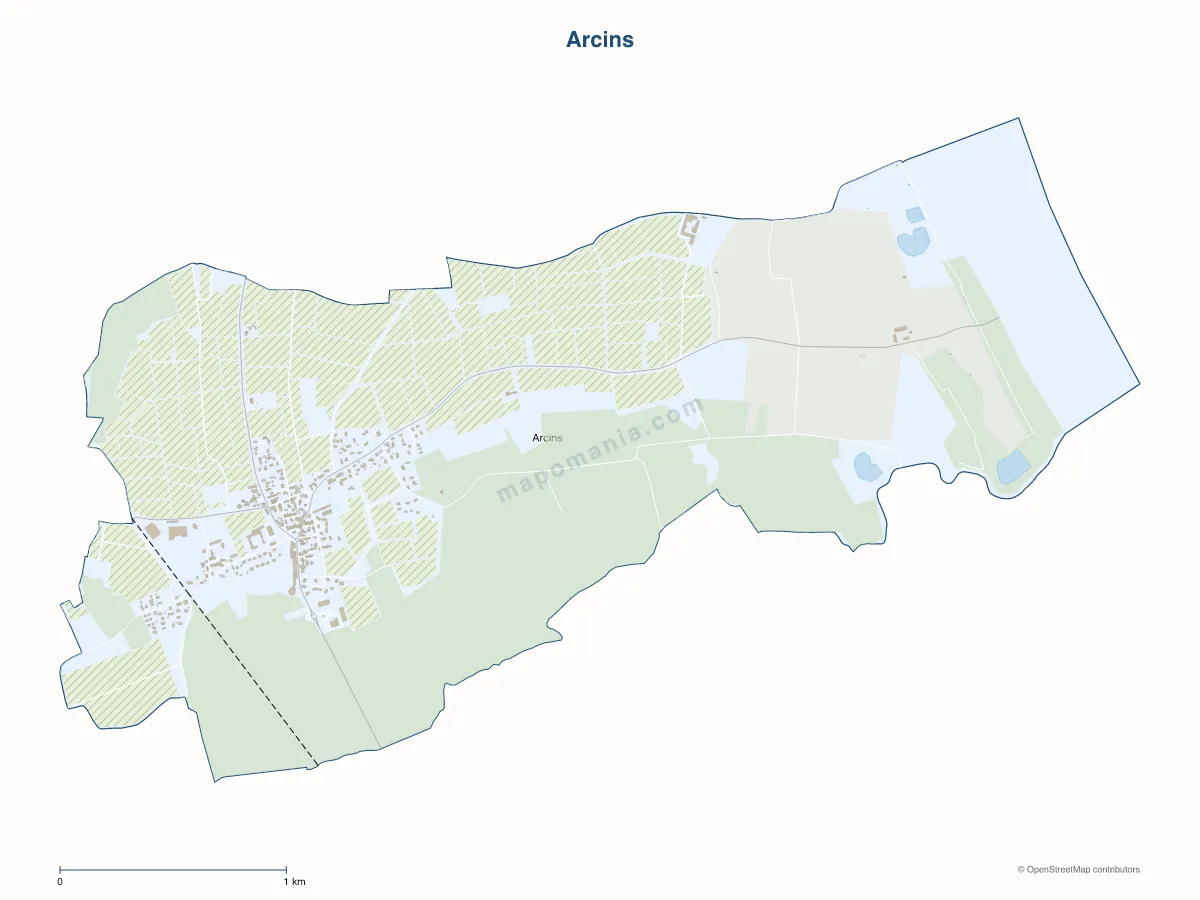Carte de Arcins à personnaliser