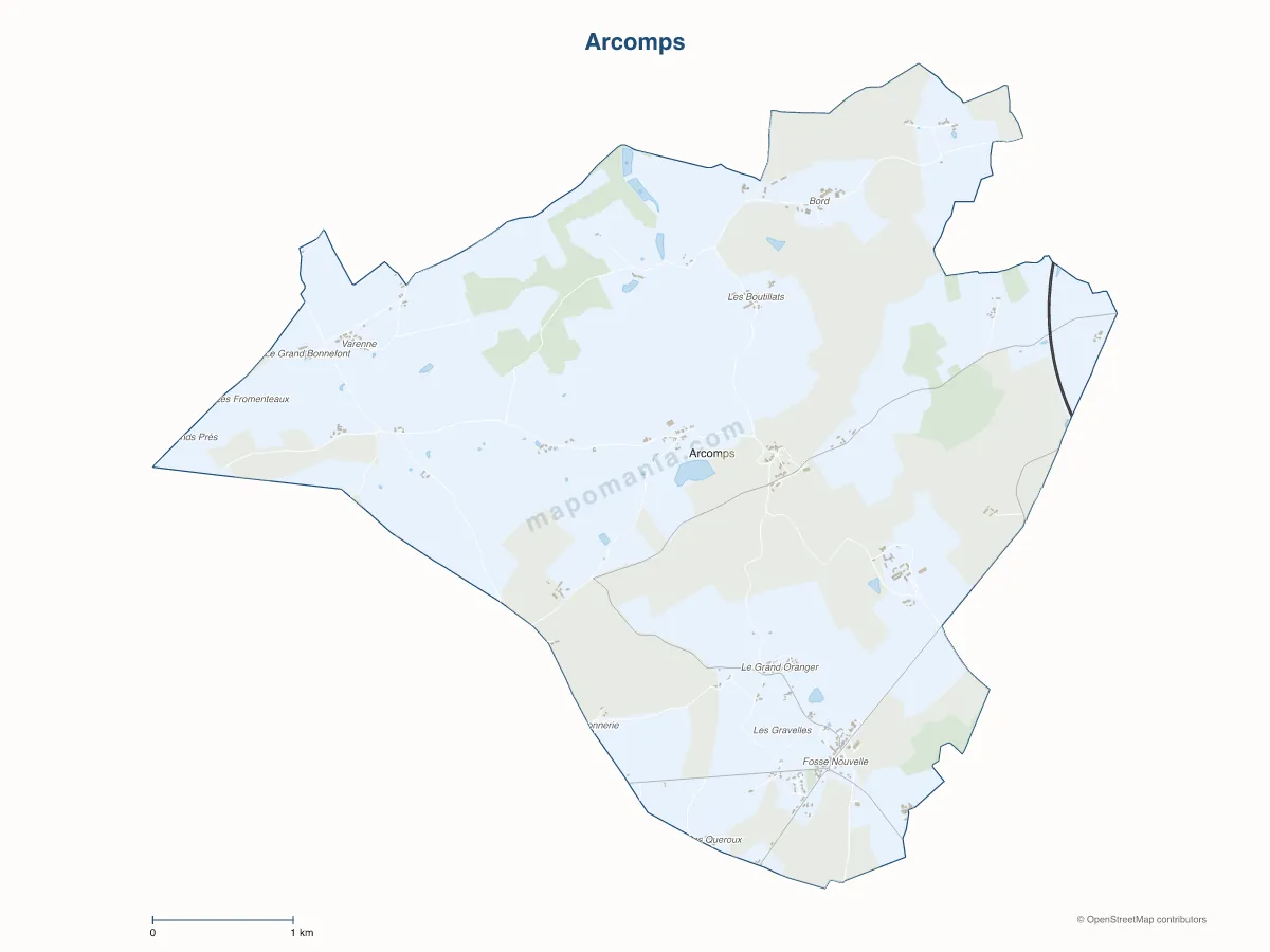 Carte de Arcomps à personnaliser