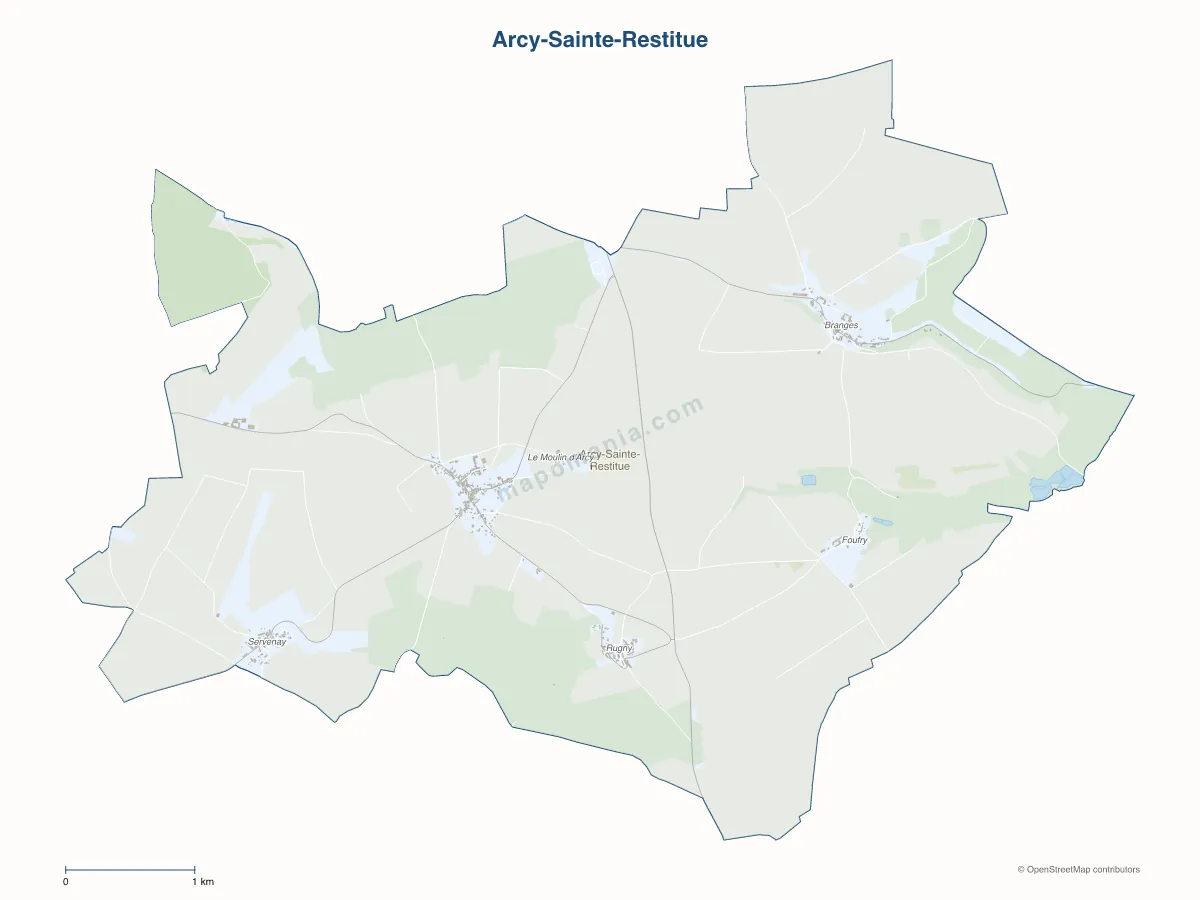 Carte de Arcy-Sainte-Restitue à personnaliser