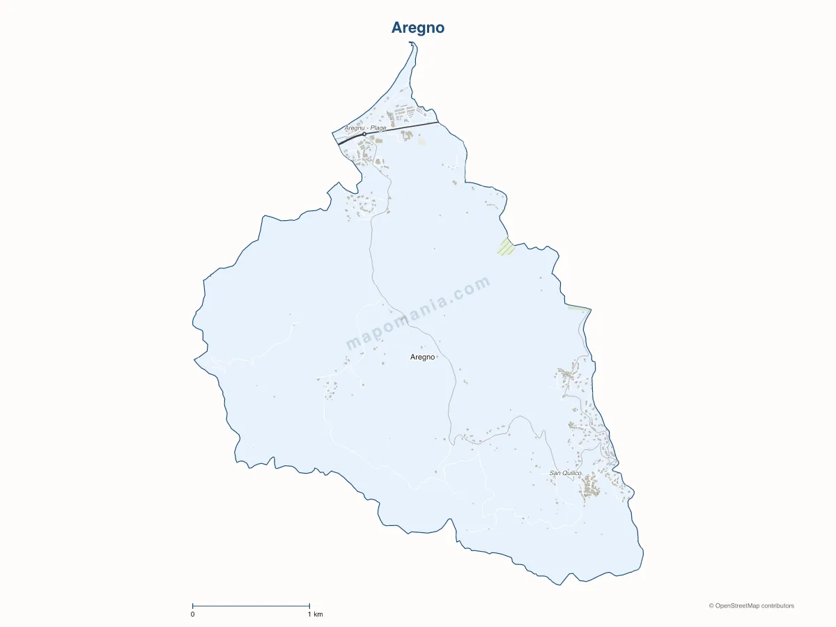 Carte de Aregno à personnaliser