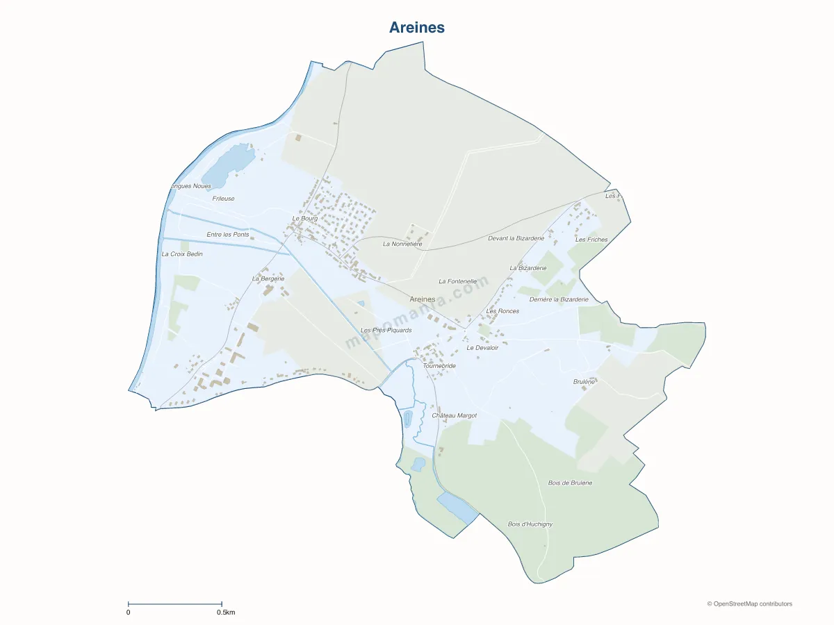 Carte de Areines à personnaliser