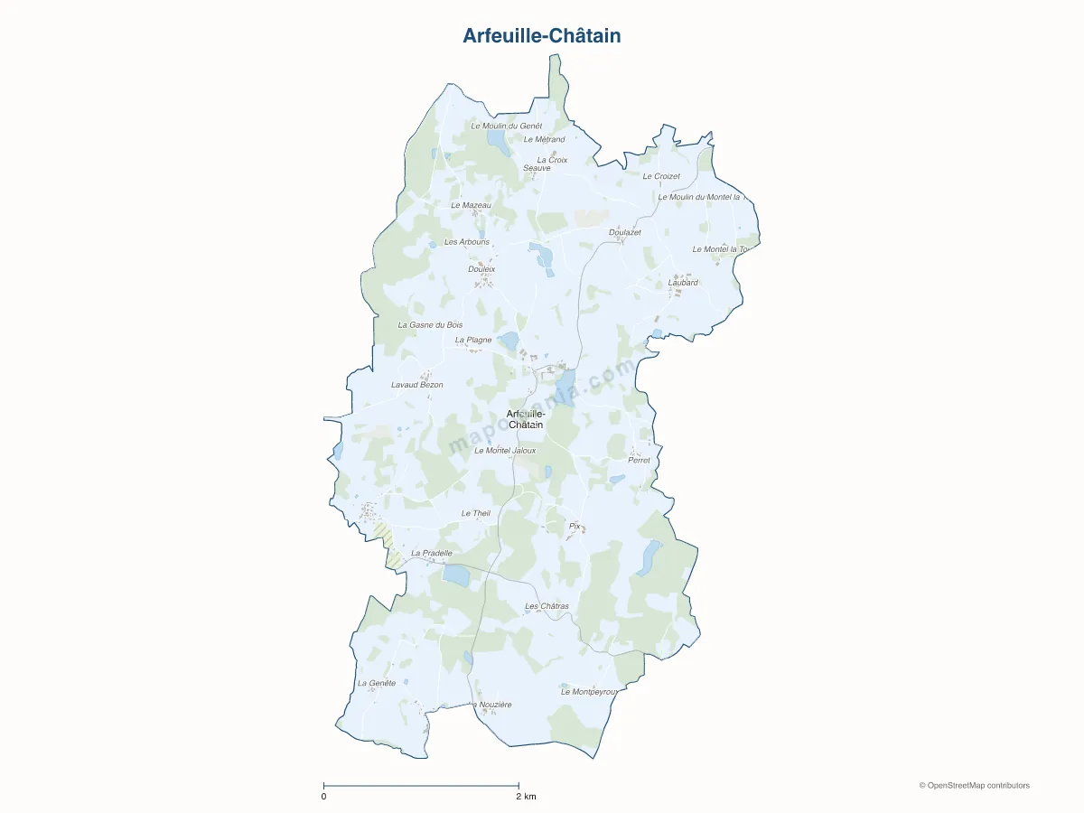 Carte de Arfeuille-Châtain à personnaliser