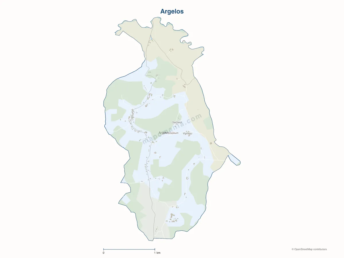 Carte de Argelos à personnaliser