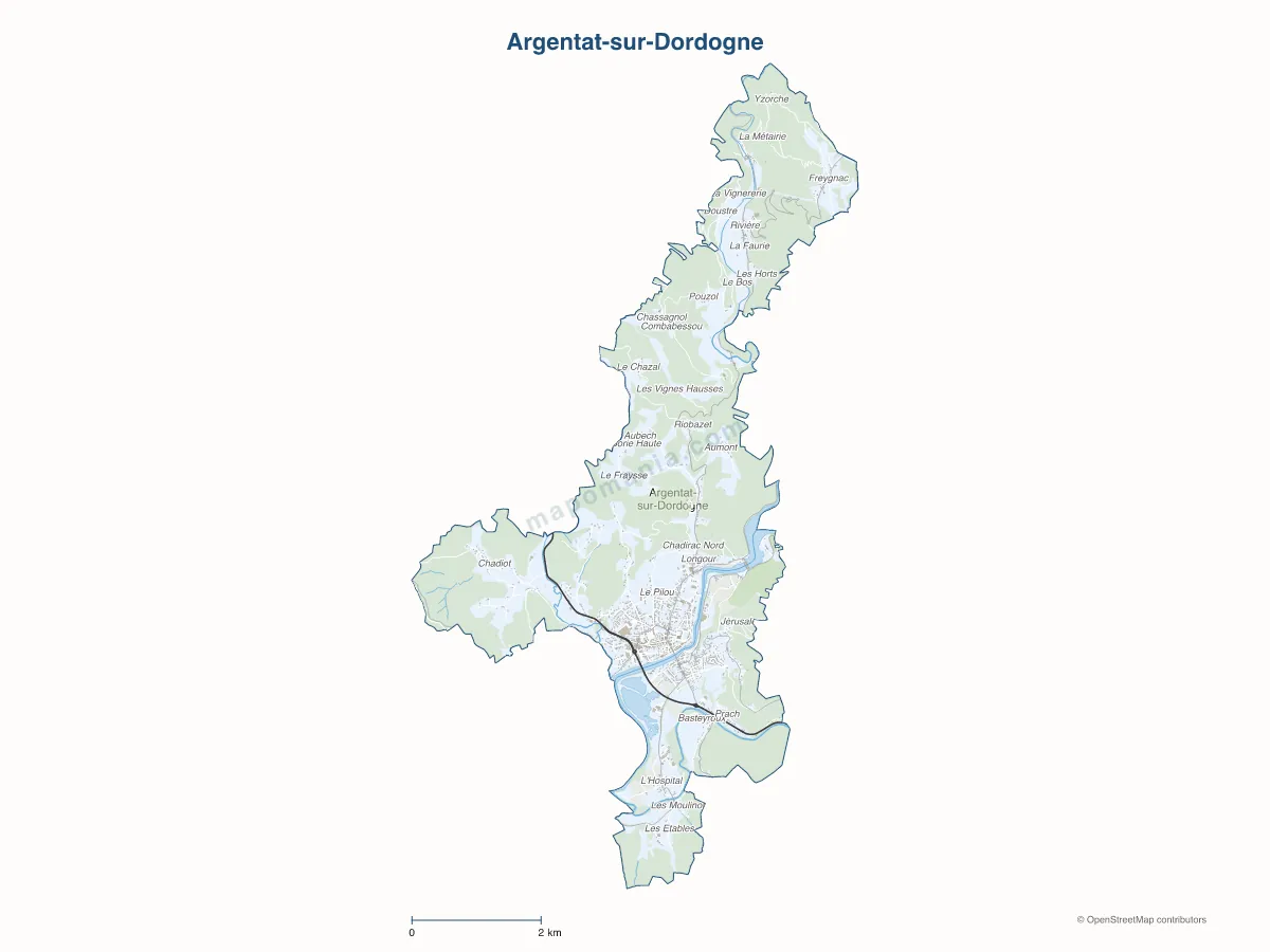 Carte de Argentat-sur-Dordogne à personnaliser