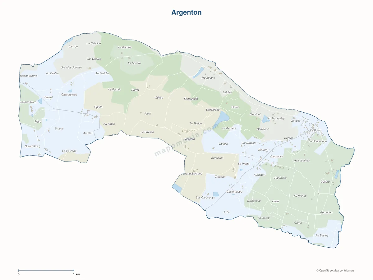 Carte de Argenton à personnaliser