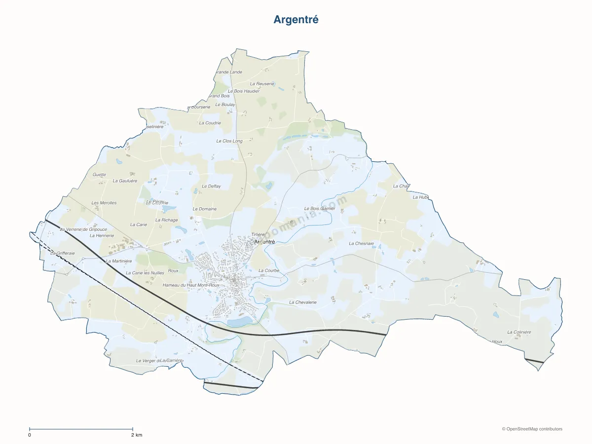 Carte de Argentré à personnaliser