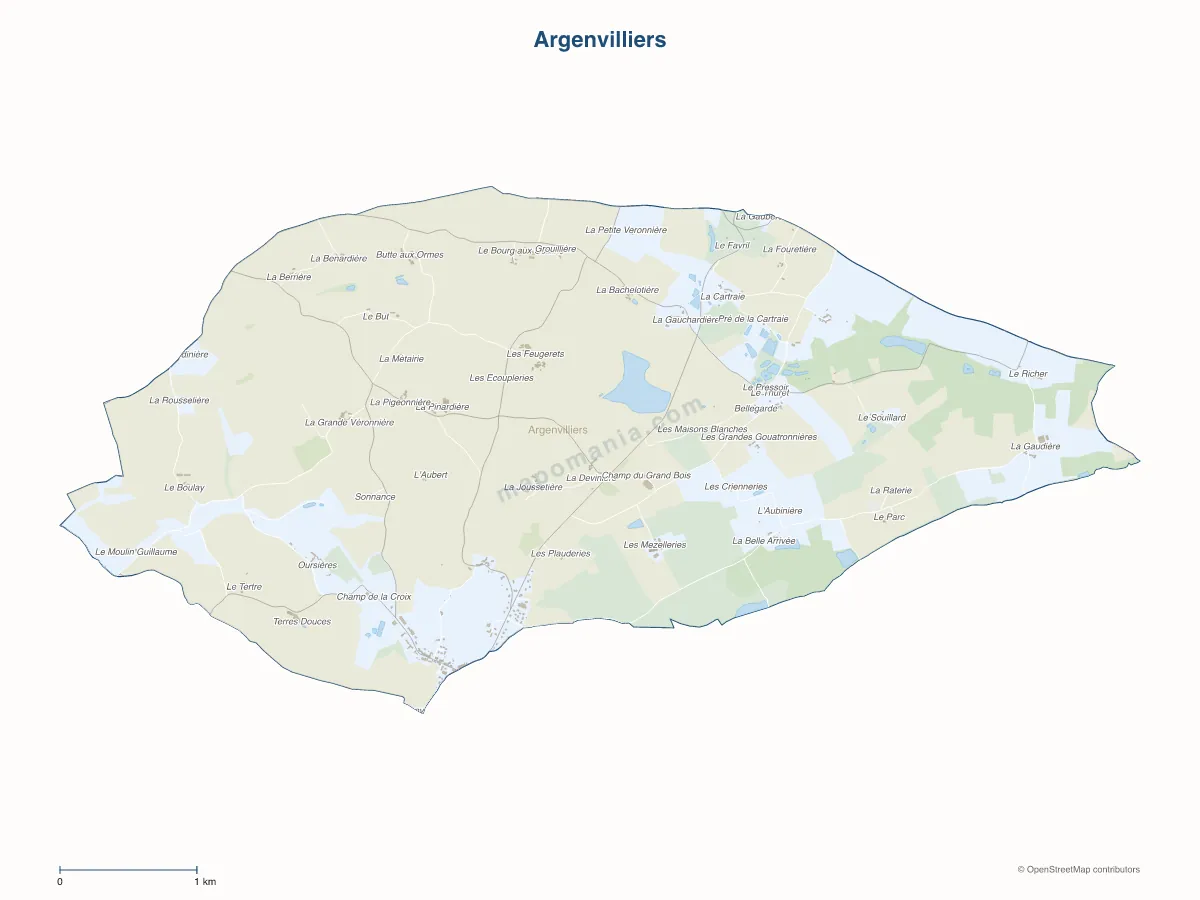 Carte de Argenvilliers à personnaliser