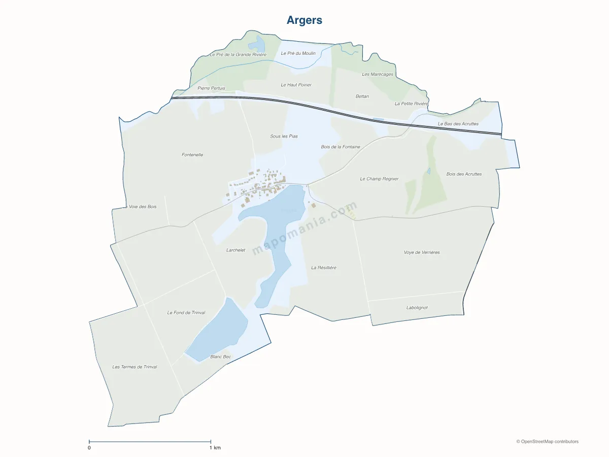 Carte de Argers à personnaliser