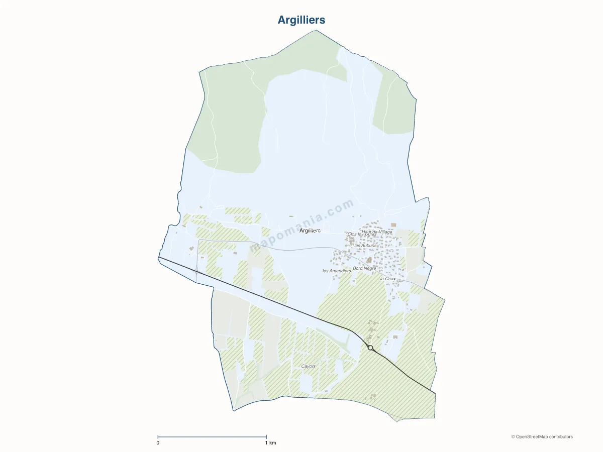 Carte de Argilliers à personnaliser