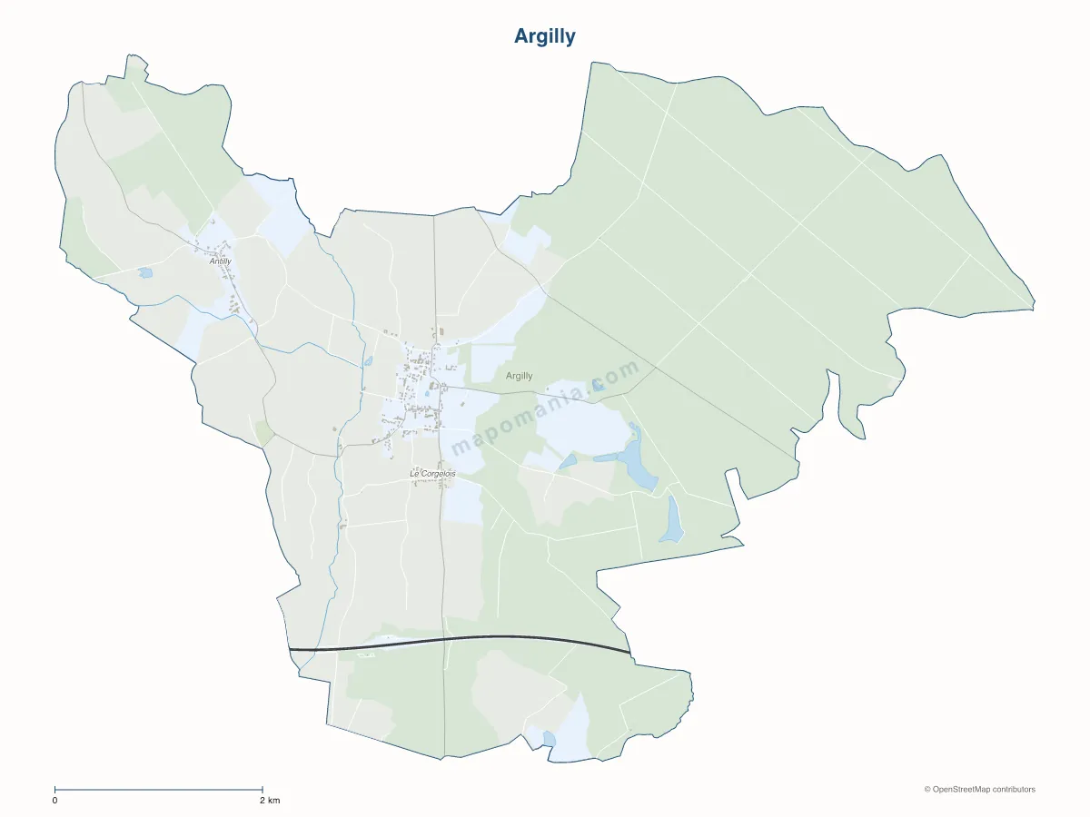 Carte de Argilly à personnaliser