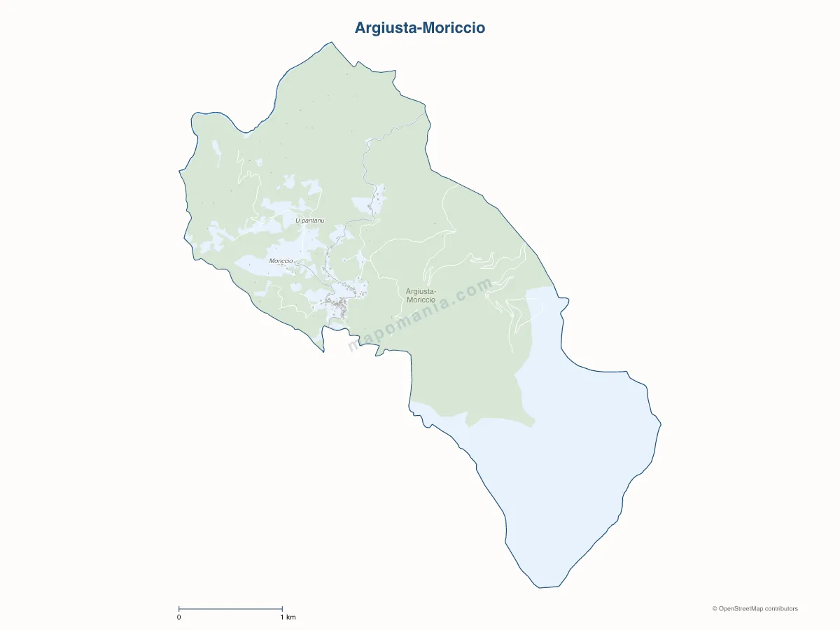 Carte de Argiusta-Moriccio à personnaliser