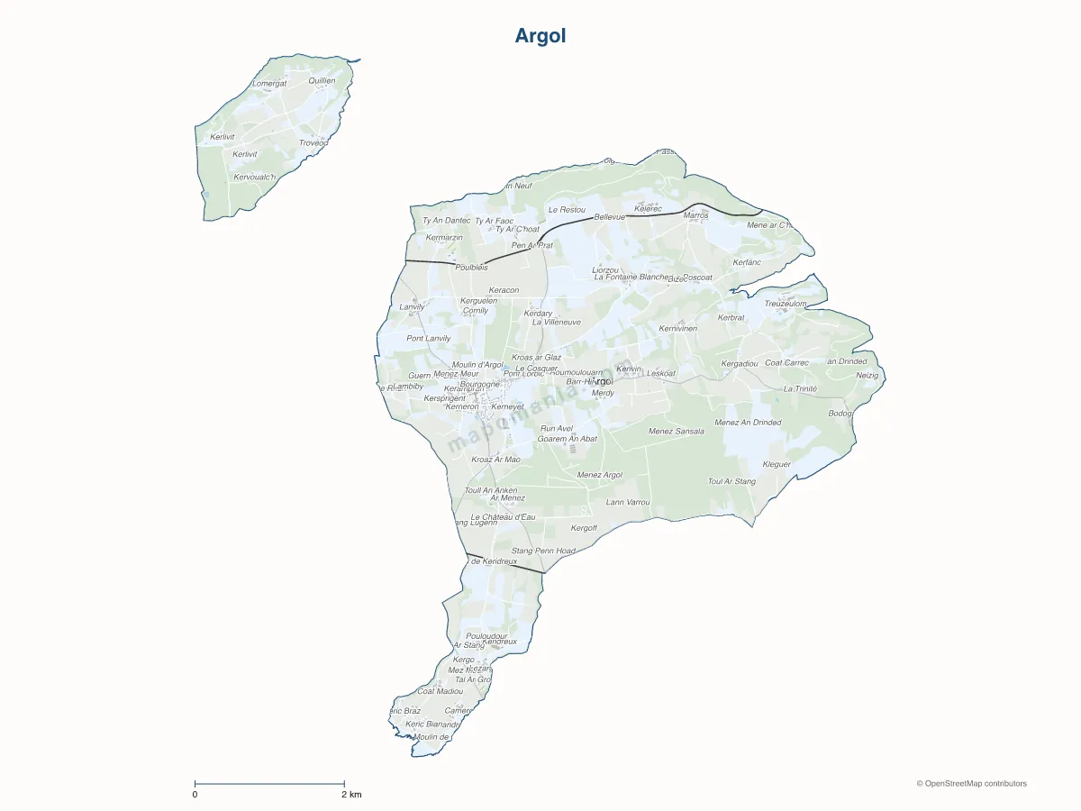 Carte de Argol à personnaliser
