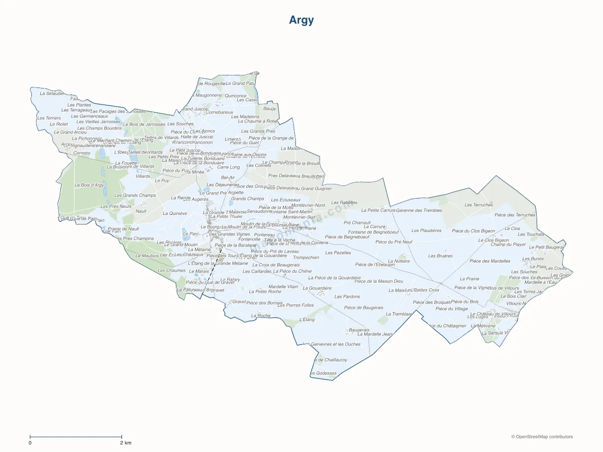 Carte de Argy à personnaliser