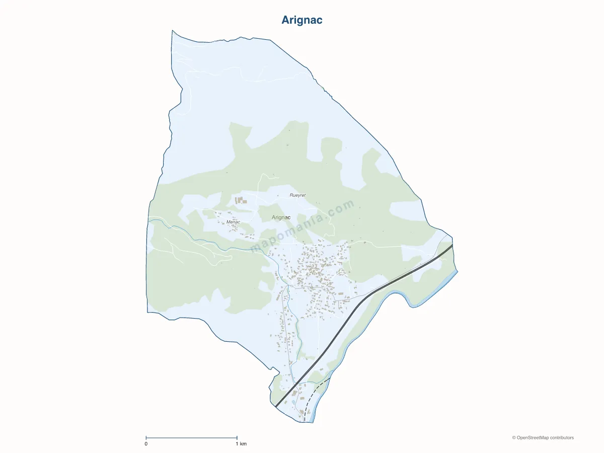 Carte de Arignac à personnaliser