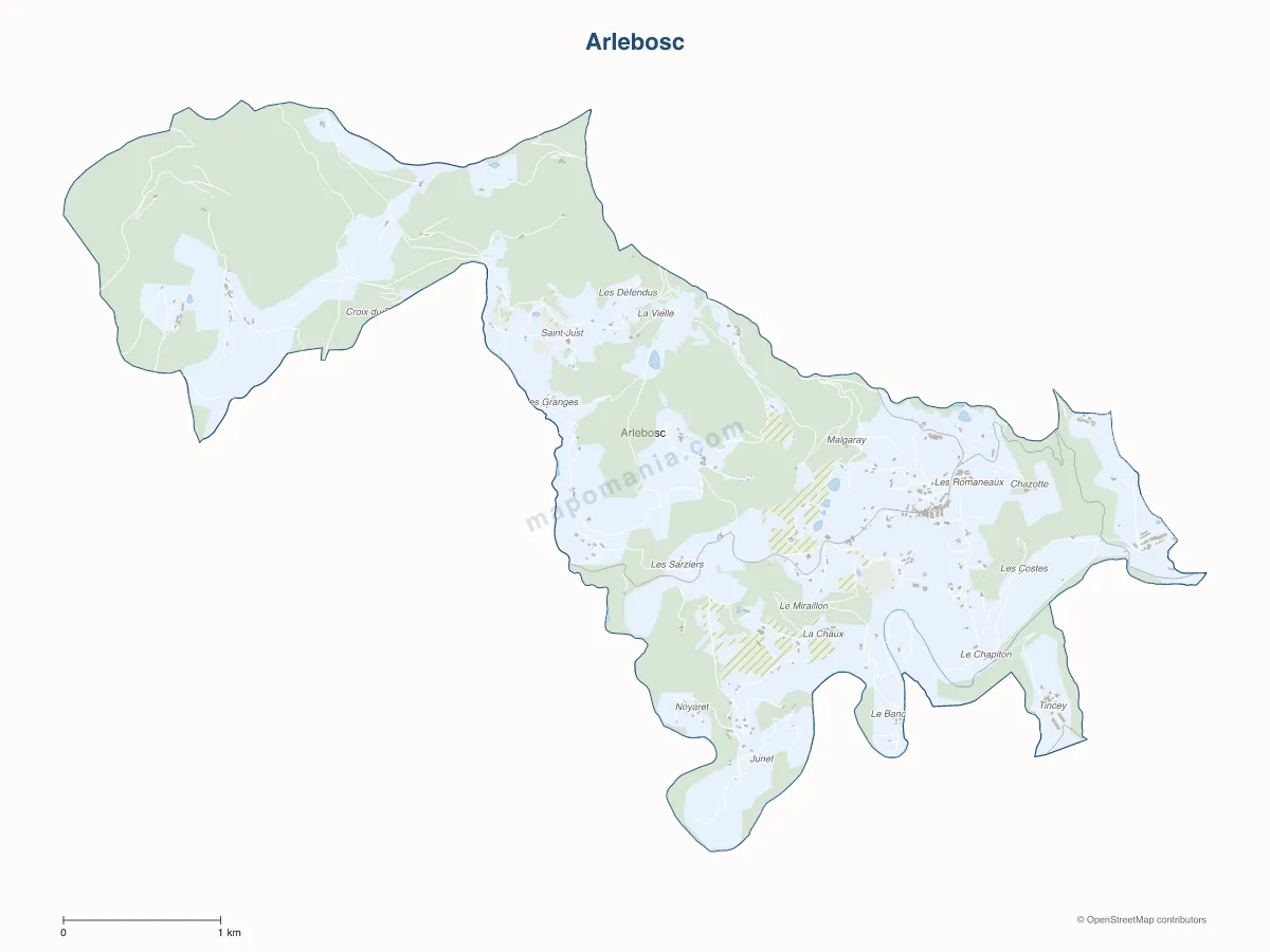 Carte de Arlebosc à personnaliser