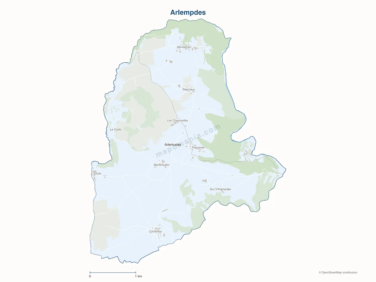 Carte de Arlempdes à personnaliser
