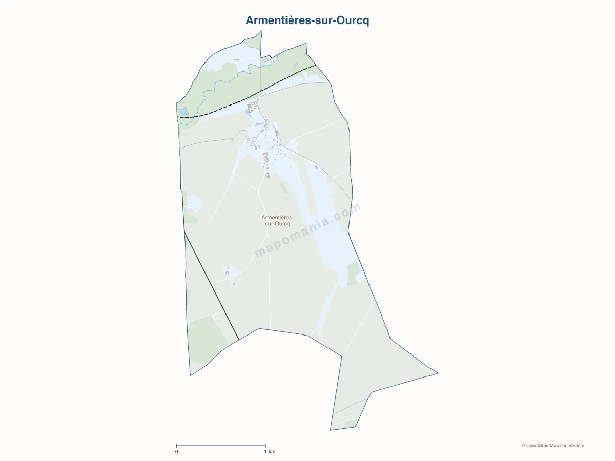 Carte de Armentières-sur-Ourcq à personnaliser