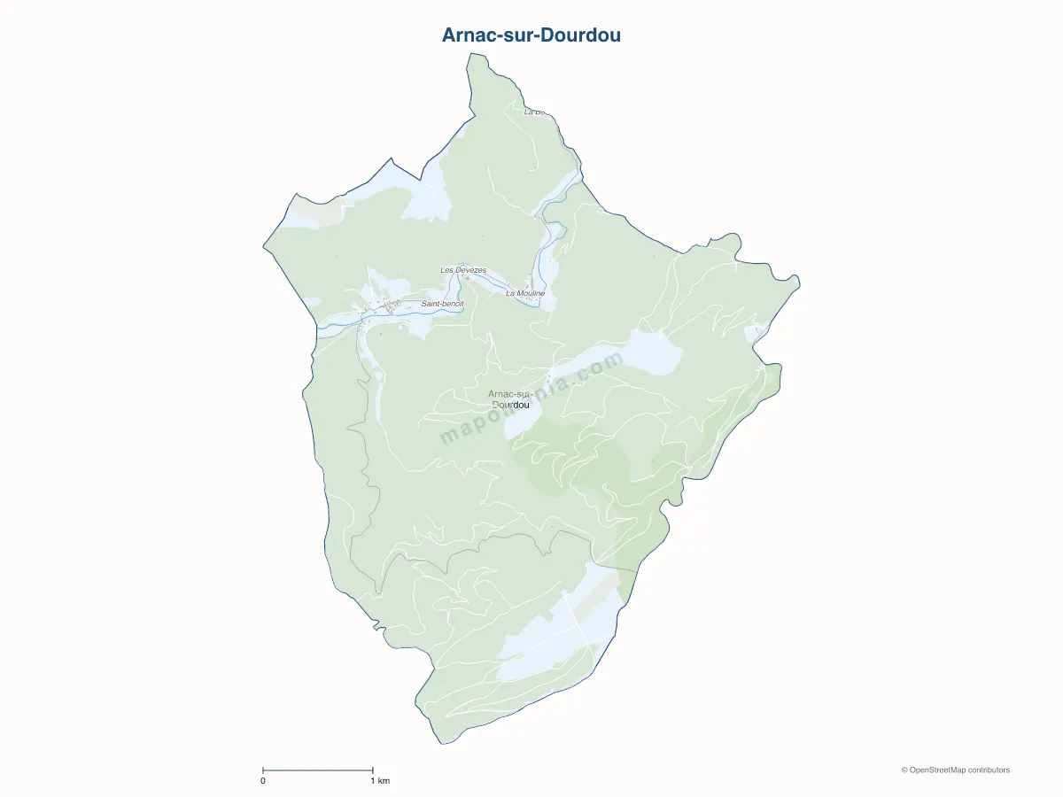 Carte de Arnac-sur-Dourdou à personnaliser